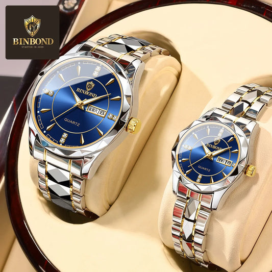 Luxury His & Hers Couple Watches -Anniversary Gift for Men Women